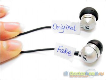 Размеры настоящих и поддельных Sennheiser CX300