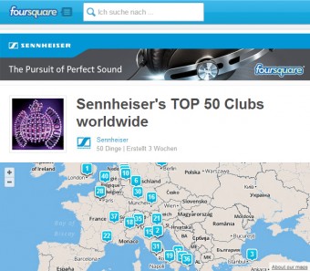 Sennheiser Club Guide - онлайн список наилучших ночных клубов по мнению пользователей Facebook и Foursquare