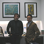 Игнасио Чулиа (D.A.S.Audio), Дмитрий Локшин (Индиго), Винсент Ван Гог (репродукции) - в новом офисе Индиго Мьюзик. 17 октября 2006 г.