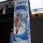 Рекламный банер Индиго на сцене концерта памяти Дж.Леннона. г.Киев ВДНХ.09-10-10.